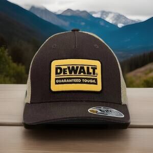 DEWALT Snapback Trucker Hat-Brown/Tan Flexfit "DeWALT Guaranteed Tough" Cap